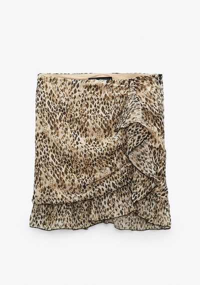 Leopard Print Mini Skirt