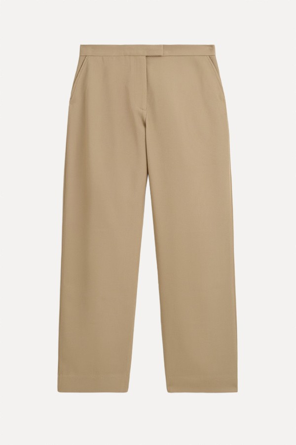 Wool-Twill Straight-Leg Trousers