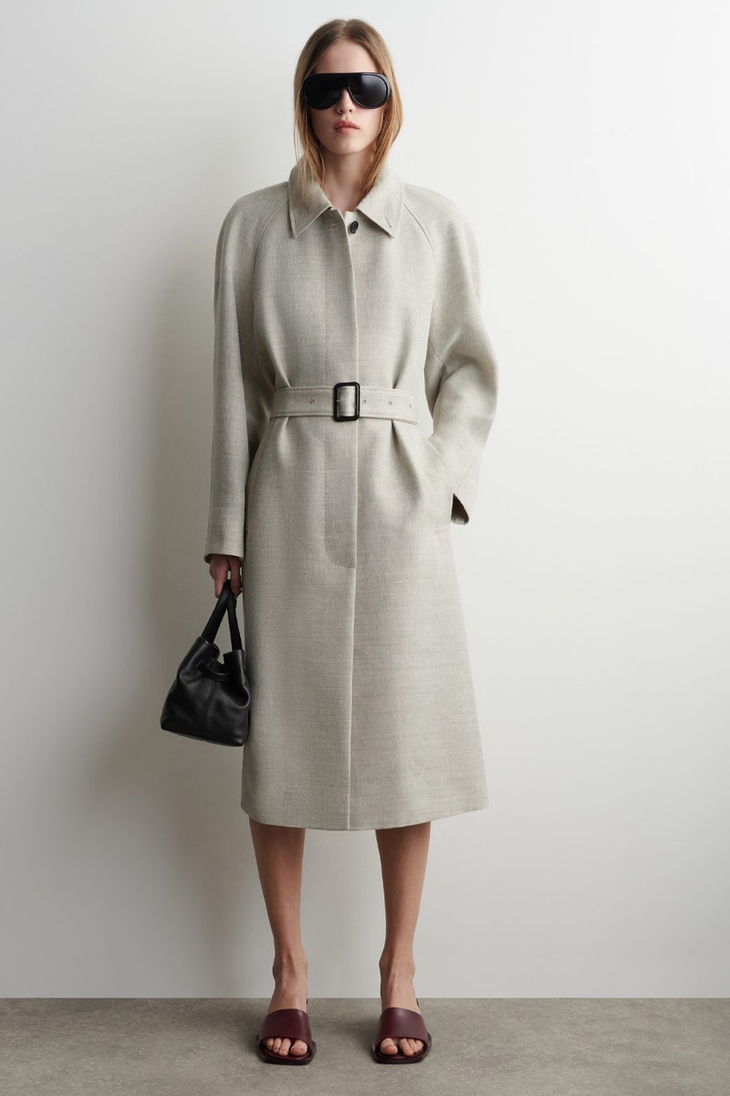 Linen-Wool Long Trench Coat from COS