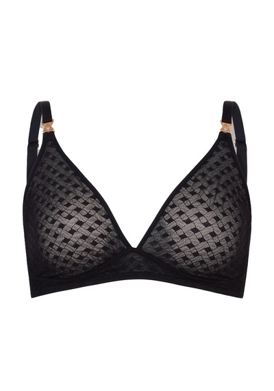 The Easy Does It Bralette In Sheer Deco Black