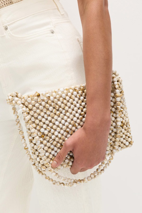 Openwork Beaded Shoulder Bag