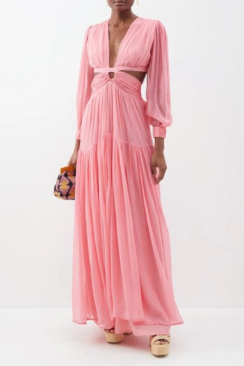 Soraya Cutout Silk-Habotai Maxi Dress from Hannah Artwear