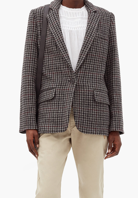Charly Single-Breasted Houndstooth Wool Blazer from Isabel Marant Etoile