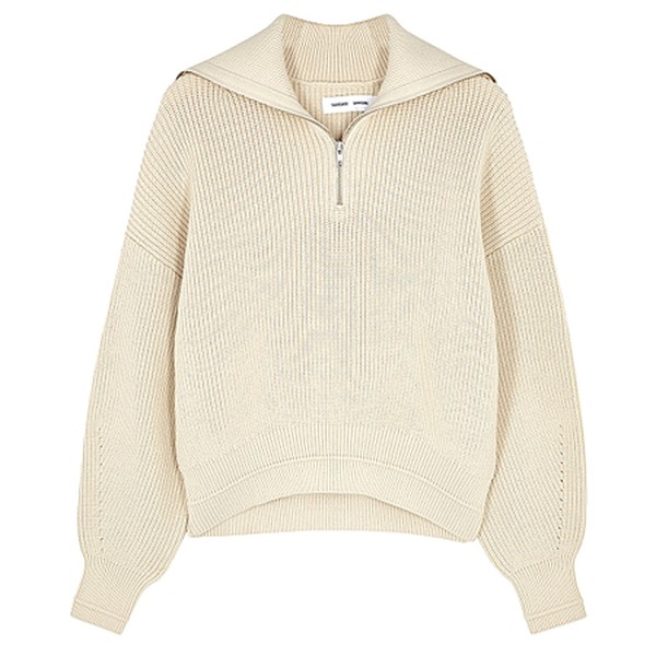 Elke Ecru Cotton-Blend Jumper from Samsoe & Samsoe