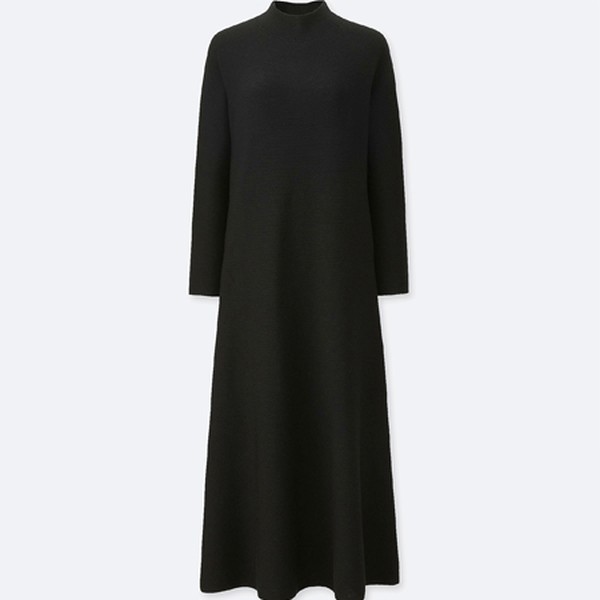 Mock Neck 3/4 Sleeve Dress