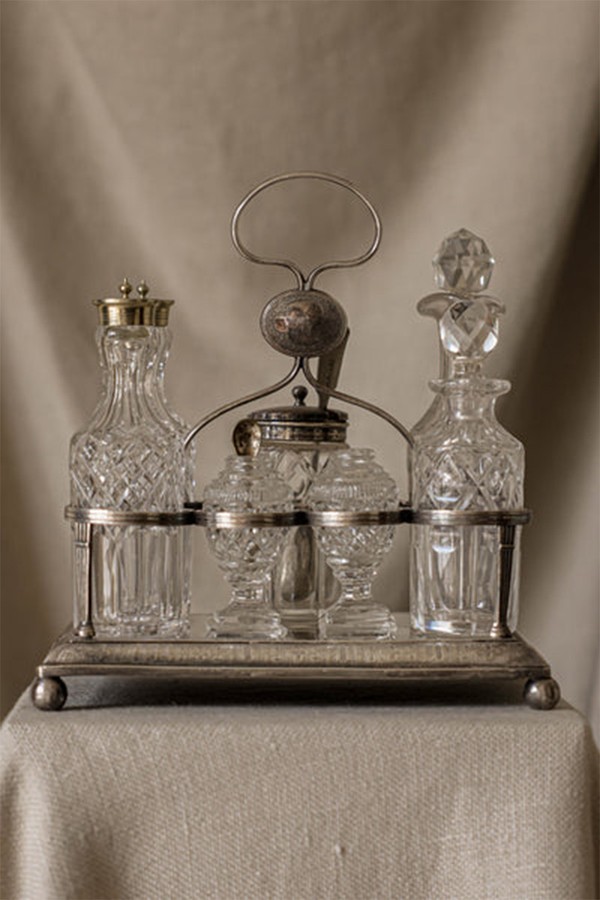 Silver & Glass Condiment & Cruet Caddy from Banda Gallery