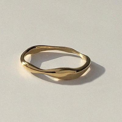 Gold Plated Ripple Ring from Bar Jewellery