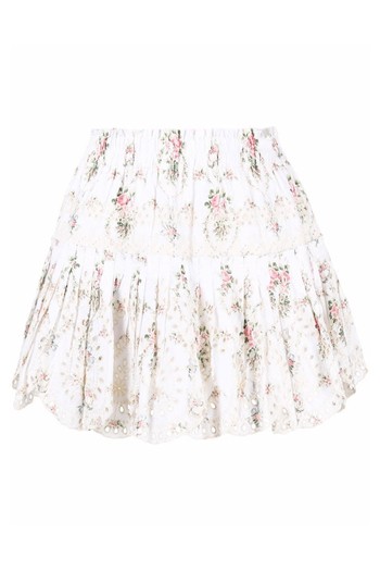 Floral-Print Lace-Trim Skirt from LoveShackFancy