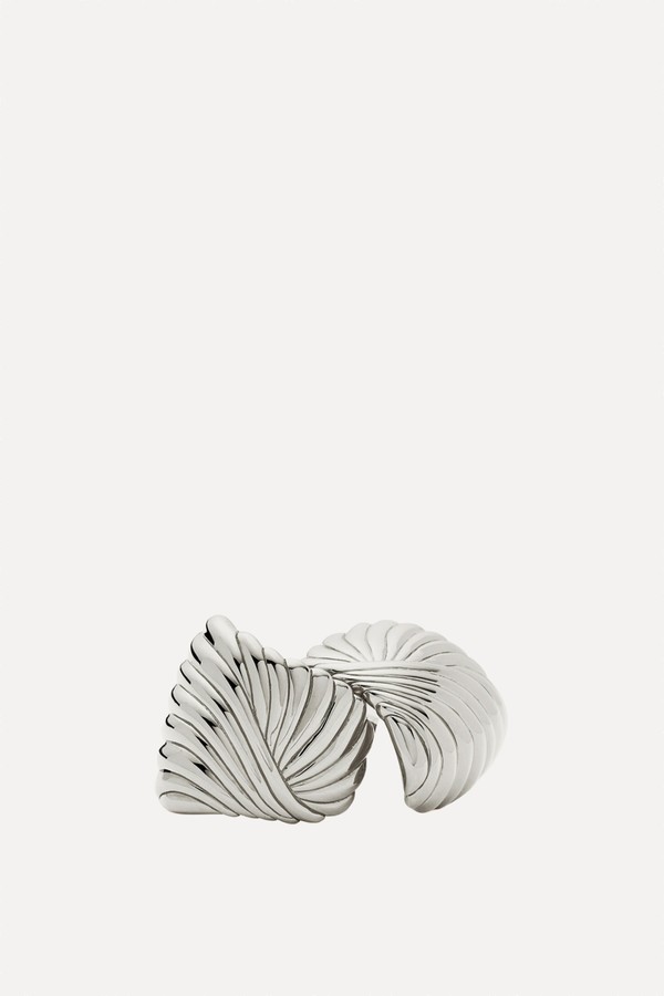 Ripple Rhodium-Plated Stud Earrings from MISSOMA