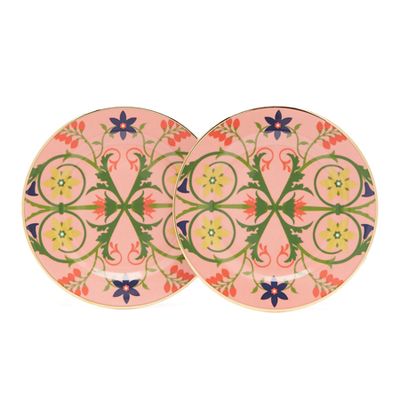 Stella Alpina Floral Two-Piece Dessert Plate Set from La DoubleJ