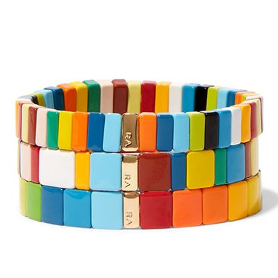 Rainbow Brite Set Of Three Enamel Bracelets from Roxanne Assoulin