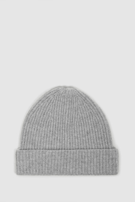 Cara Cashmere Ribbed Beanie Hat