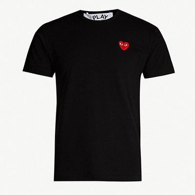 Heart Logo Embroidered Cotton Tee from Comme Des Garcons Play