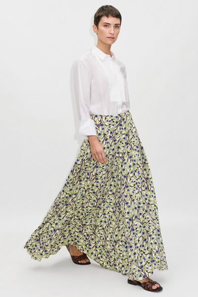 Trailing Flower Print Floor-Length Skirt from ME+EM