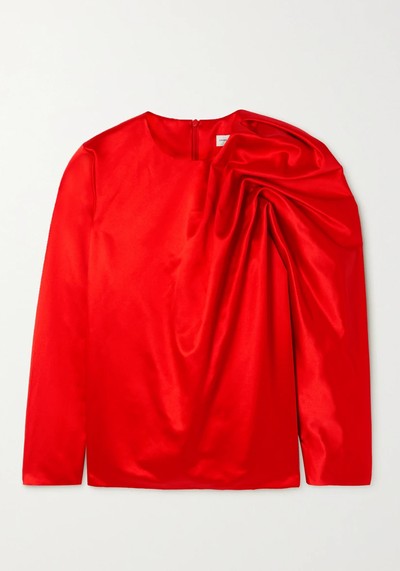 Red Silk-Satin Top from Dries Van Noten