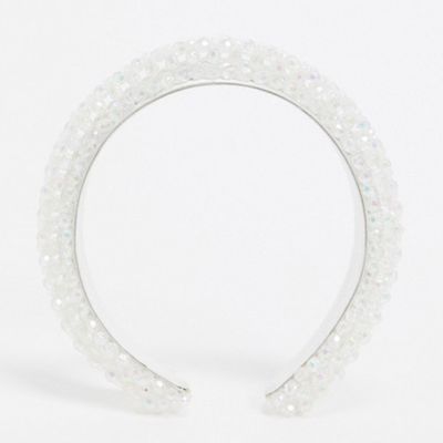 Headband With Clear Facetted Beads from Asos Design