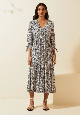 Floral V-Neck Tie Sleeve Midi Dress from M&S X Ghost