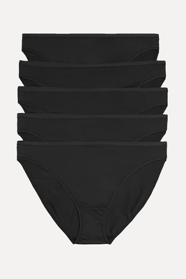 M&S Thongs 3 PACK Womens Ladies NO VPL Knickers Soft Microfiber Underwear  Size