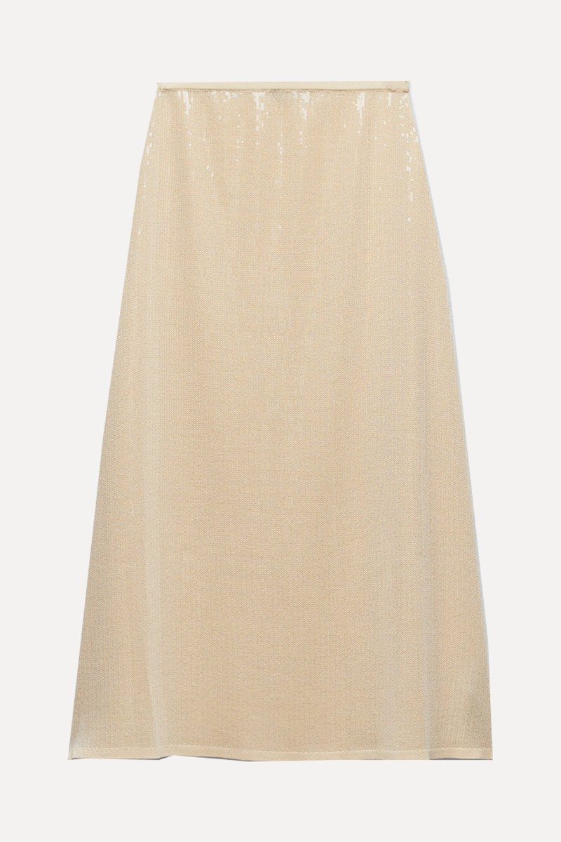 Sequinned Knit Midi Skirt from Zara