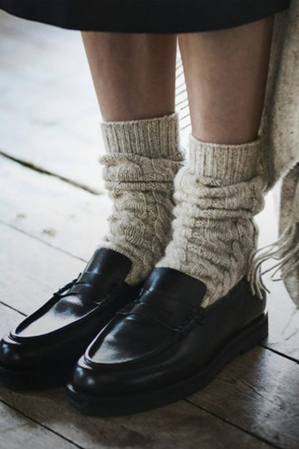 Cashmere Donegal Cable Socks from Johnstons Of Elgin