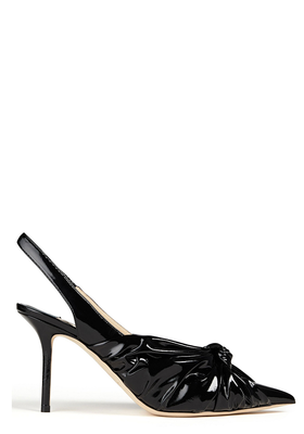 Annabell 85 Knotted Patent Leather Slingback Pumps from Jimmy Choo