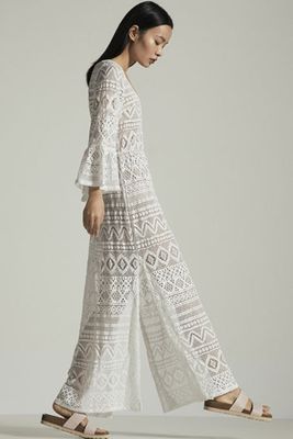Long Geometric Crochet Dress