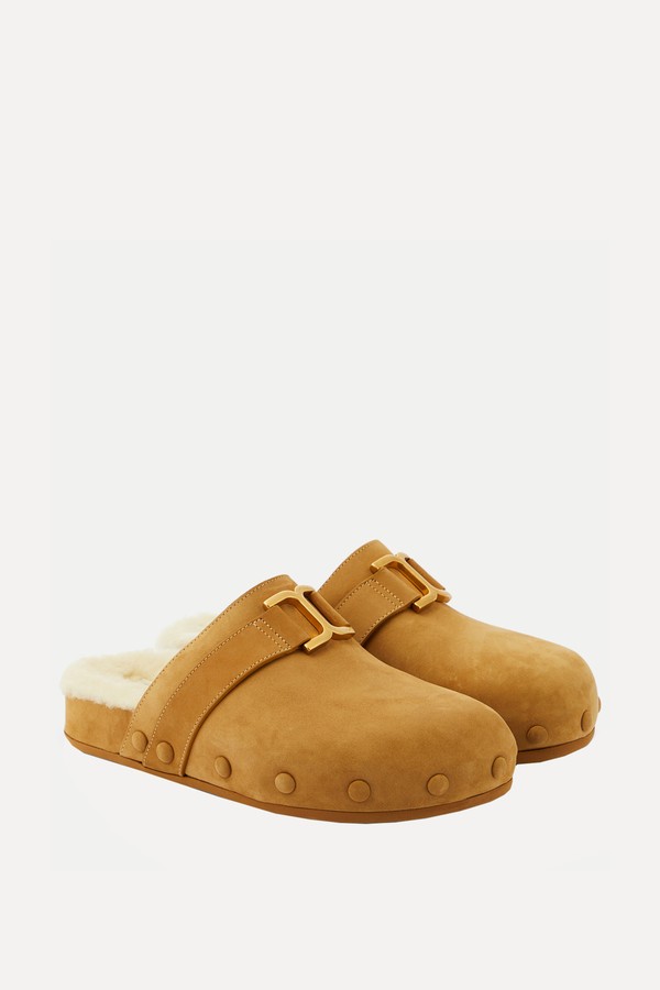 Marcie Suede & Shearling Slippers from Chloé