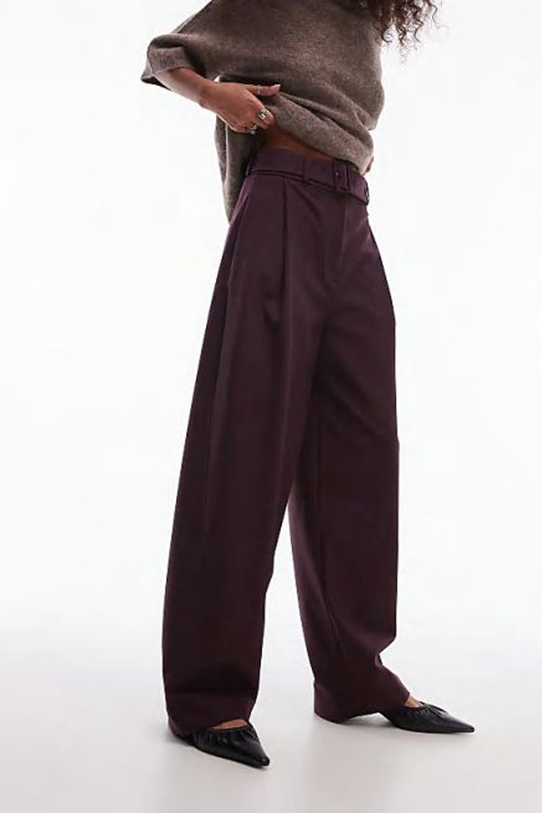 Wool Blend Tailored Trousers With Barrel Leg from & Other Stories