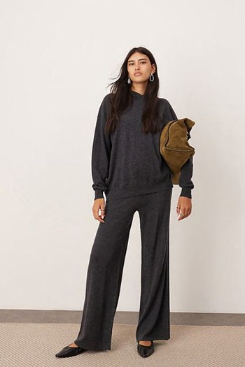 Premium Blend Knit Hooded Jumper & Wide Leg Trouser Co-Ord   from ASOS Edition