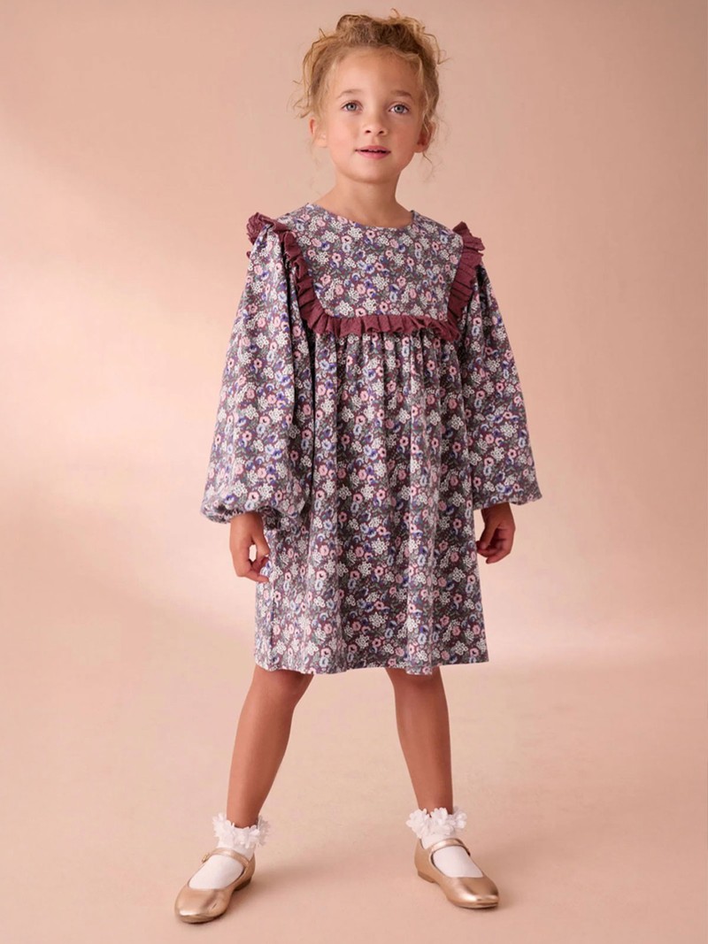 Long Sleeve Bunched Ditsy Jersey Dress from Laura Ashley