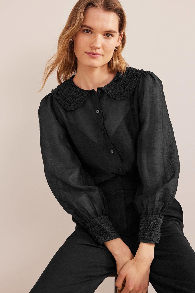 Ruffle Detail Organza Shirt