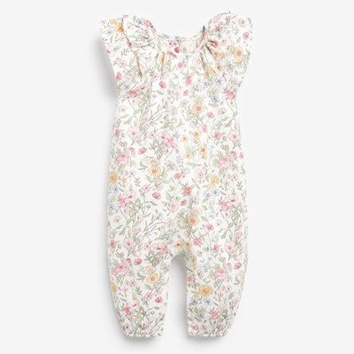 Ecru/Pink Floral Print Romper from Next