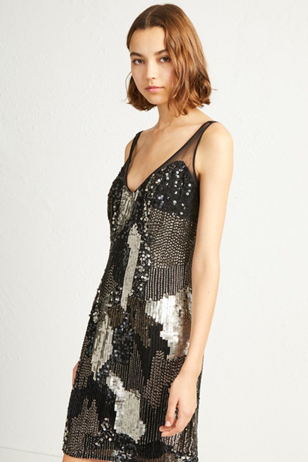 Astara Multi V Neck Dress