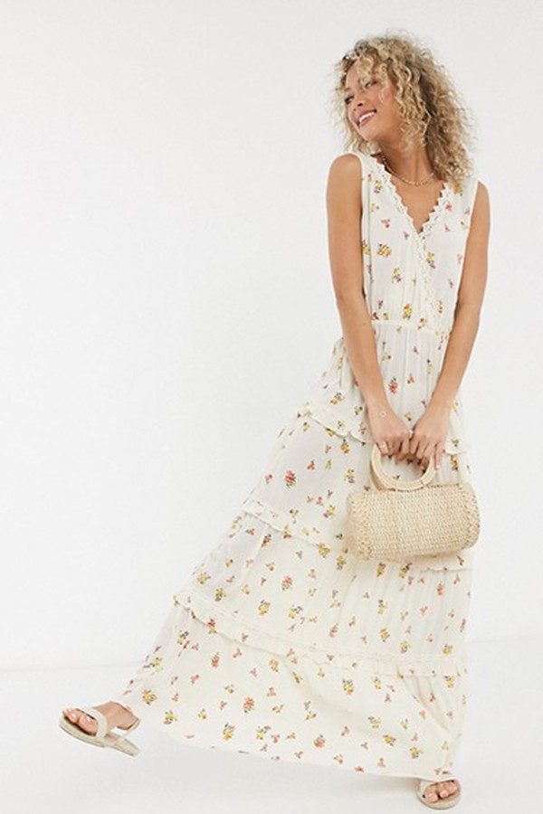 Sleeveless Tiered Crinkle Maxi Dress from ASOS Design
