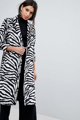Zebra Print College Coat from Helene Berman