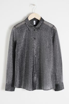 Metallic Button Up Shirt from & Other Stories