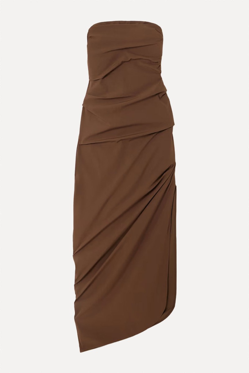 Florent Strapless Ruched Crepe De Chine Gown from SIR
