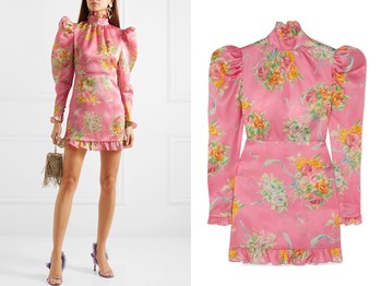 Ruffle-Trimmed Floral-Print Silk-Organza Mini Dress from Allessandra Rich