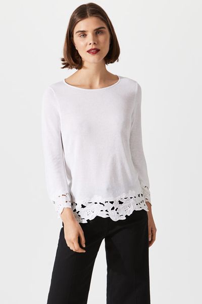 Linen Lace Hem Jumper