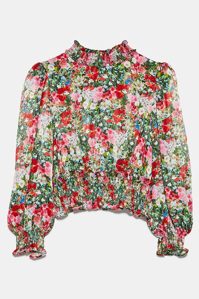 Printed Cropped Blouse from Zara