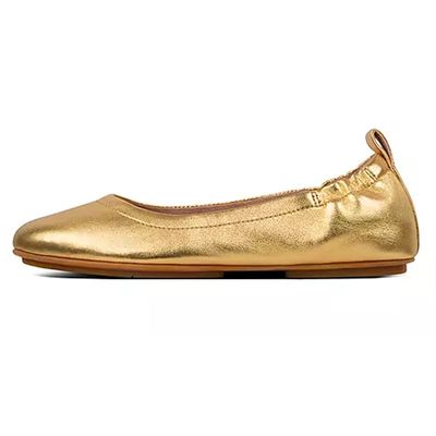 Allegro Gold Leather Ballet Pumps