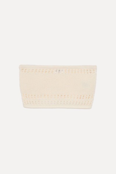 Odette Cream Knitted Bandeau Crop Top from 4th & Reckless