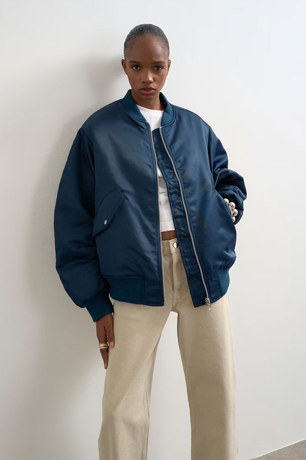 Bomber With Contrast Lining from Topshop