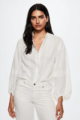 Embroidered Cotton Shirt from Mango