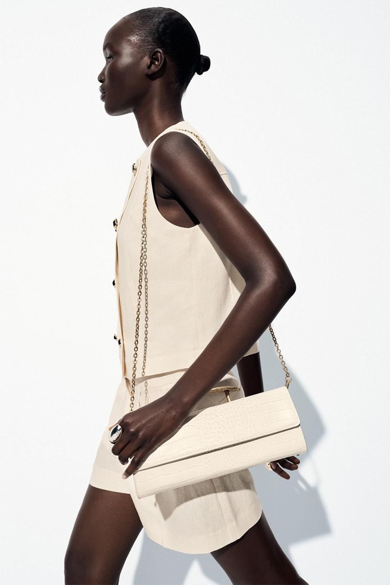 Clutch Bag Gold Metal Handle