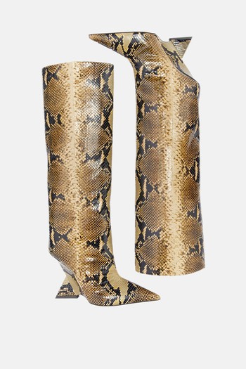 Cheope Snake-Effect Leather Knee-High Boots from The Attico