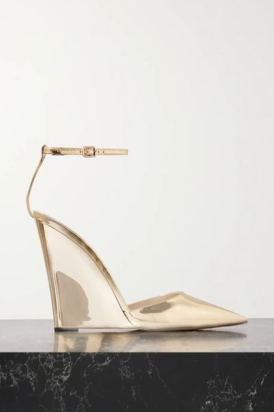 Blake 110 Metallic Patent-Leather Wedge Pumps, £675 | Jimmy Choo