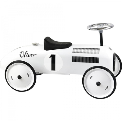 Personalised Metal Off-White Classic Ride On Toy Car from Love Unique
