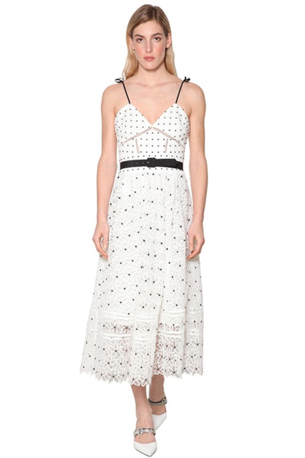 Hibiscus Guipure Midi Dress from Self-Portrait