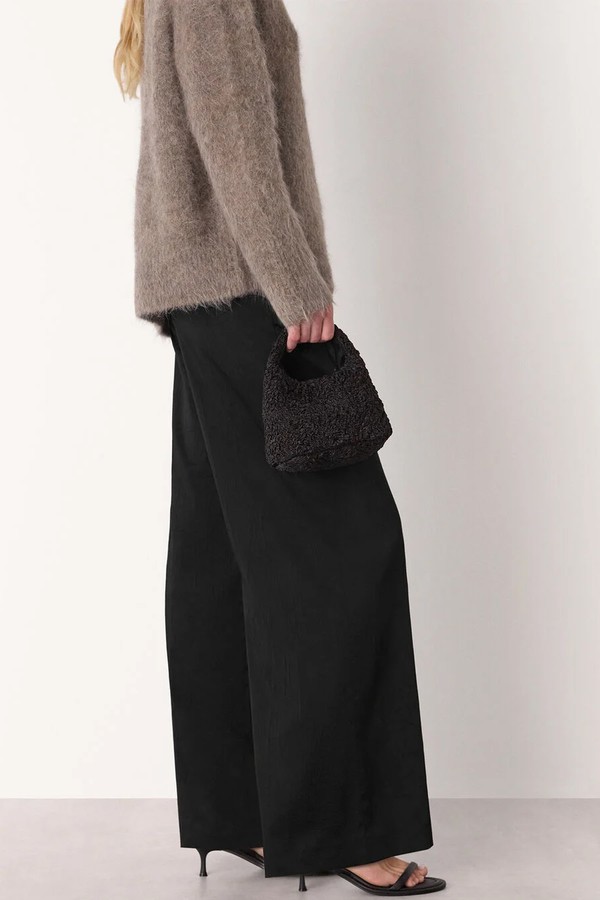 Textured Satin Pintuck Trousers